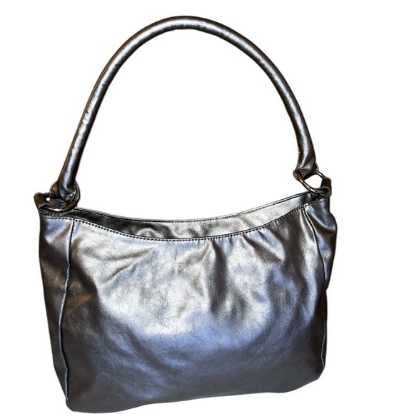 Nine West metallic gray shoulder bag with callouts - Picture 2 of 9